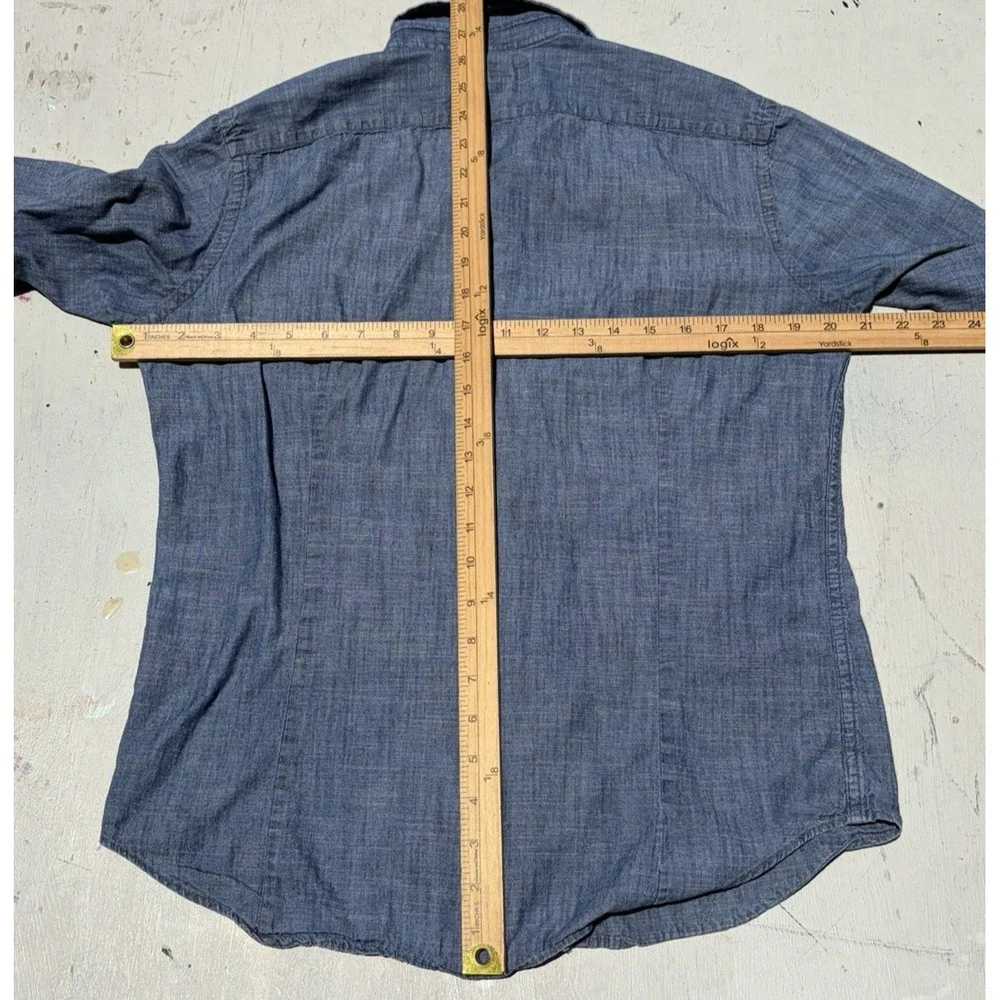 Men's Banana Republic Shirt Blue Button-Down M Casual Preppy City Denim Ranch
